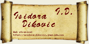 Isidora Diković vizit kartica